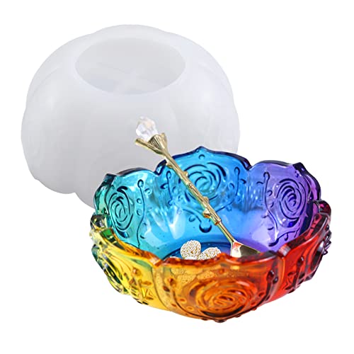 Schale Harz Gießform Silikon Behälter Epoxidform Form für Harz Blumenform Schmuck Kerzenhalter Schmuck Box Form Harz Gießen Unregelmäßige Tablett Form für Basteln Dekoration Cover