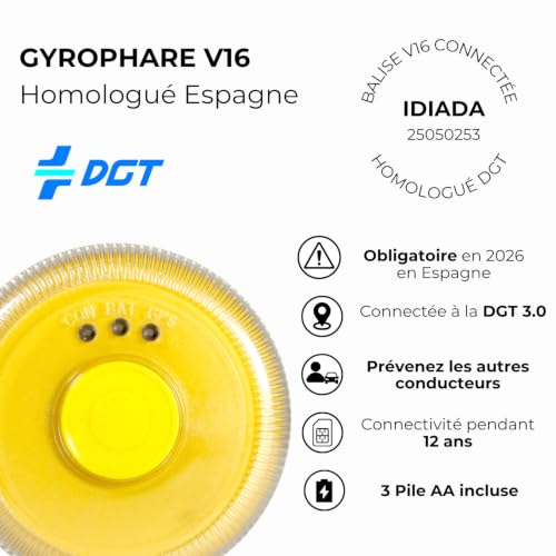 ISSE SAFETY Gyrophare v16 Homologué Espagne DGT 3.0 - Balise V16 Homologué Espagne Certifiée - Obligatoire en 2026 pour Tous les Véhicules – vue 2