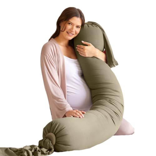 bbhugme Pregnancy Pillow Dusty Pink - Adjustable Firmness & Shape - Full Body Support for Side Sleeping - Supports Back Legs Belly Hips - Removable Cooling Cover for Pregnant Women product thumbnail 9