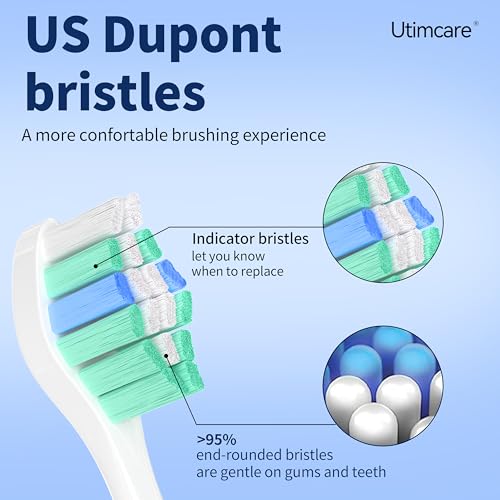 utimcare Replacement Toothbrush Heads Compatible with Philips Sonicare Electric Toothbrush, 10 Pack, Refills