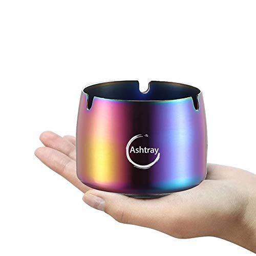 image for DiLan Ashtray Stainless Steel Ashtrays Mini Ashtray Windproof Durable 