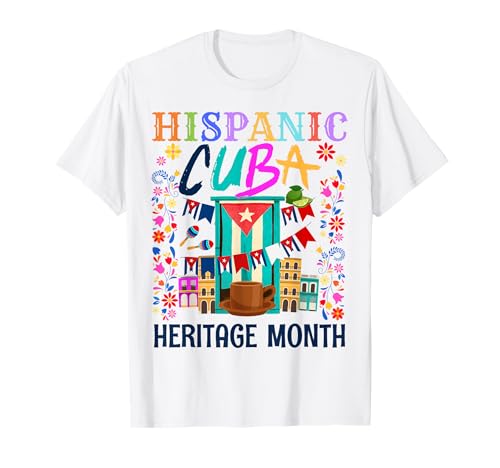 Idea de bandera cubana de herencia hispana para mujeres y bandera de Cuba Camiseta