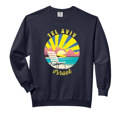 Tel Aviv Retro Sunset & Beach Vacation Comfort Colors Adult Sweatshirt