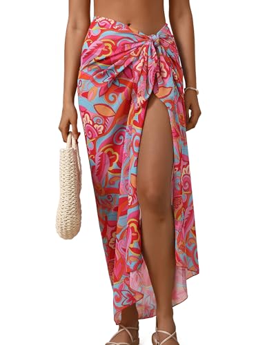 Image of Eicolorte Womens Beach Cover Up Chiffon Sheer Bikini Beach Swimsuit Coverup Sarong Pareo Wraps for Women