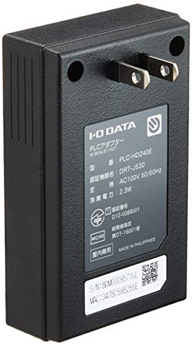 I-O DATA コンセント直結型PLCアダプター PLC-HD240E 増設用ターミナルアダプター単品