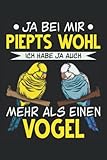  Ja bei mir piepts wohl: Vogel Notizbuch  DIN A5  Liniert  120 Seiten