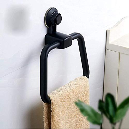 lidun Anneau porte-serviettes à ventouse en plastique non perforé pour salle de bain Cover