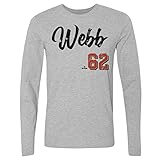 500 LEVEL Logan Webb Long Sleeve Tee (Long Sleeve, X-Large, Heather Gray) - Logan Webb San Francisco Script