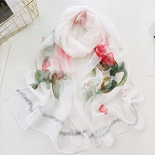 YOLAI Rectangle Sheer Chiffon Print Scarf Women'S Long Scarves Hijab Shawl Pashmina Headband Bandana2