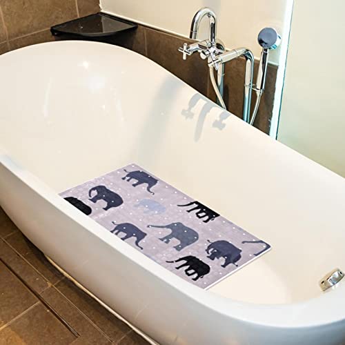 Tapis de douche antidérapant avec ventouses éléphant nordique lavable - 6