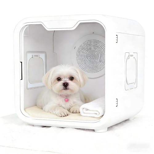 SIEEOUR Scatola Asciugatrice Grande Capacità Per Animali, Asciugatore Automatico Per Animali, Scatola Asciugatrice Sicura A Basso Rumore Protezione Surriscaldamento Per Cani, Gatti, Cuccioli