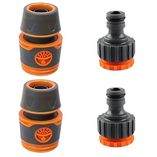 4 Pcs Hose Connector, Garden Water Pipe Connector, Quick Release Hose Connector Set Male and Female, Durable Hose Fitting Extender for Outdoor Irrigation Systems