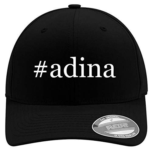 #Adina - Men's Hashtag Soft & Comfortable Flexfit Baseball Hat, Black, Small/Medium