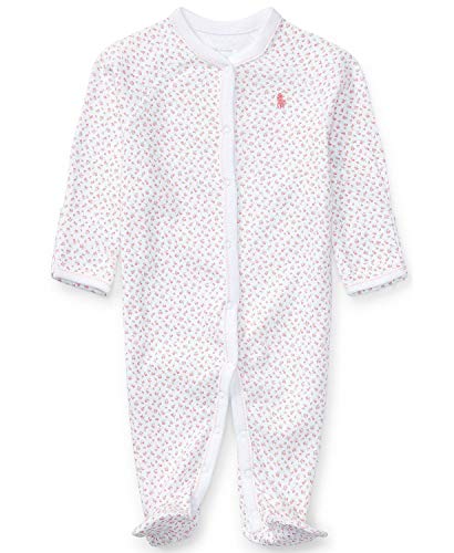 Polo Ralph Lauren Kids Baby Girl's Interlock Floral One-Piece Coveralls (Infant) White Multi Floral/White 6 mos