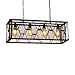 Modeen 4 Luces Retro Hierro Industrial Araña de metal Rectangular Diamante Hueco...