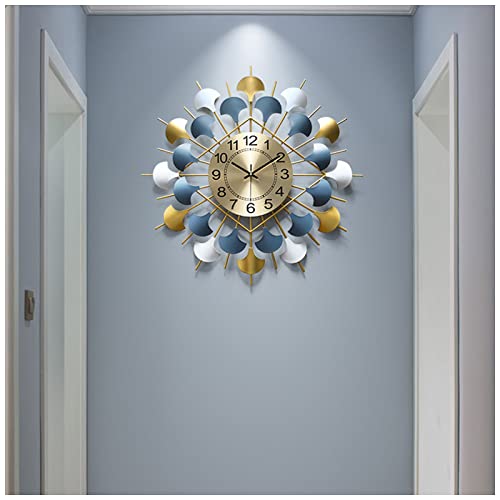Horloge de décoration en métal 3D au fini quartz moderne