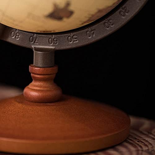 Calidaka Geographic Globes, Antique Globe With A Wood Base, Vintage Decorative Political Desktop World For School, Home, And Office, 8.7" X 5.5" #TOP7