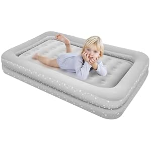Air Mattress for Kids 4-7 Year Old:Toddler Travel Bed with Sides, Portable Children’s Inflatable Beds with Smooth Plush Surfaces for Travel, Hotels, Camping and Grandparents’ Homes Gary