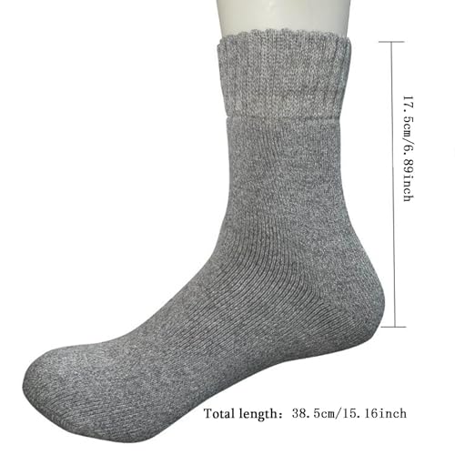 5 Pairs Plush Thick Wool Thermal Knit Crew Cushion Socks For Winter Hiking - image 4