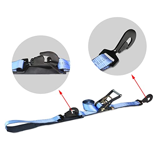 Hlcc Snap Hook Ratchet Straps,Axle Tie Down Combo Strap Ratchet,2 Inch X 114 Inch,3300 Pound Safe Working Load,4 Pack #TOP1