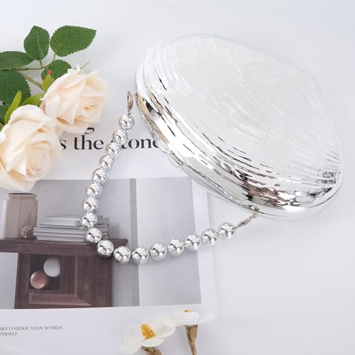 Image of Women Seashell Evening Bag Purse Mermaid Chain Strap Clutch Handbag Shoulder Bag | Seashell