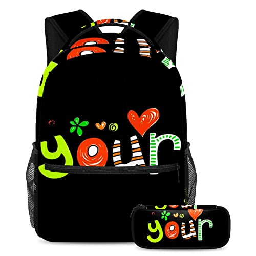 Sac à dos avec trousse pour enfants et adolescents style multicolore