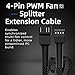skineat 4-Pin PWM Fan Splitter Cable - PST Extension,Fan Splitter,pc Fan Splitter,pwm Fan Splitter,Daisy Chain pc Fans,Fan Splitter 4 pin,4 pin Fan Splitter(1 x 4-pin PWM Connector-88cm/34in)