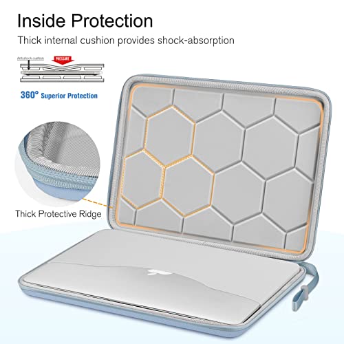 Image of FINPAC 13-inch Hard Shell Laptop Sleeve Case Compatible for 13.3 inch MacBook Pro /Air, Surface Laptop 3 /2, Dell Inspiron 13 /XPS 13, Shockproof & Water-Resistant Notebook Carrying Bag (Frozen Blue)