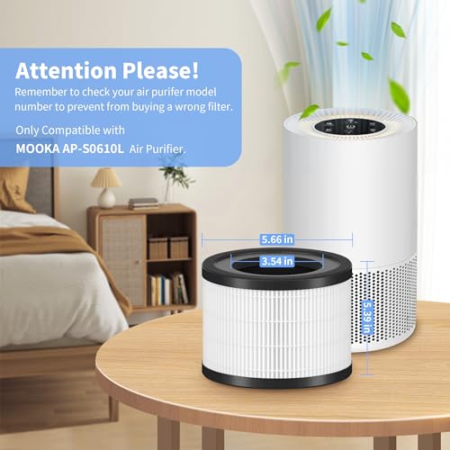 Image of 2 Packs AP-S0610L Replacement Filter Compatible with Mooka AP-S0610L Air Cleaner Purifier, 3-Stage Filtration System