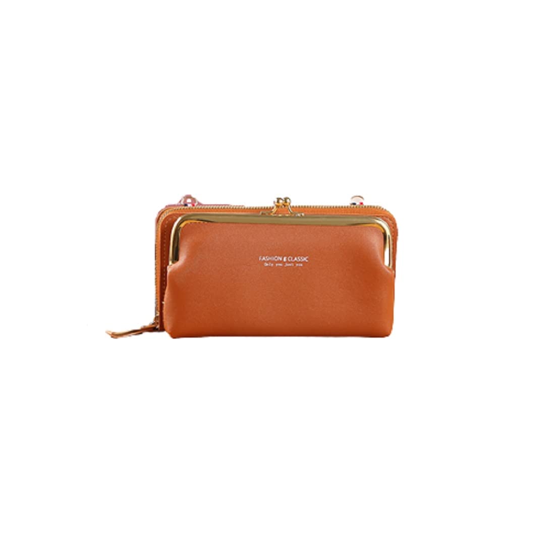 Cross Body Phone Bag | Horizontal Mobile Phone Clutch Wallet | Mini Shoulder Bag (Brown)-image-12