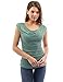 PattyBoutik Women's Cowl Neck Ruched Double Layer Top (Light Green L)