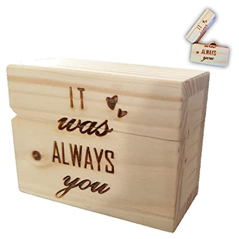 RK Collections Engraved Wood Ring Box, Slim Portable Engagement Ring Box for Proposals, Wedding Ceremony Ring Storage, Decorative Box. Birthday Gift Ring Dish. Cover