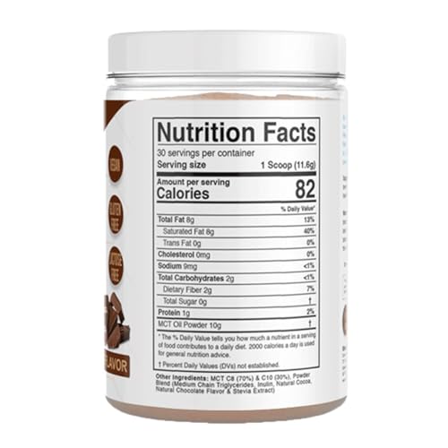 Divine Health Dr. Colbert\'s Keto Zone MCT Oil Powder | Dutch Chocolate Flavor | 70% C8 | 30% C10 | All Natural Keto Approved for Ketosis | 0 Net Carbs | Gluten Free | 30 Day Supply | 348g |