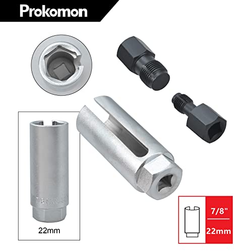 Prokomon 5 Pcs Automotive O2 Oxygen Sensor Socket Offset Wrench Remover Tool And Thread Chaser Tool #TOP4