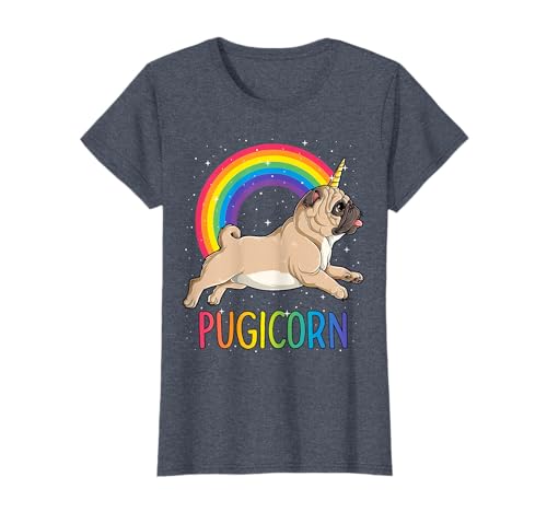 Pugicorn Pug Unicornio Camiseta Niñas Niños Espacio Galaxy Rainbow Camiseta