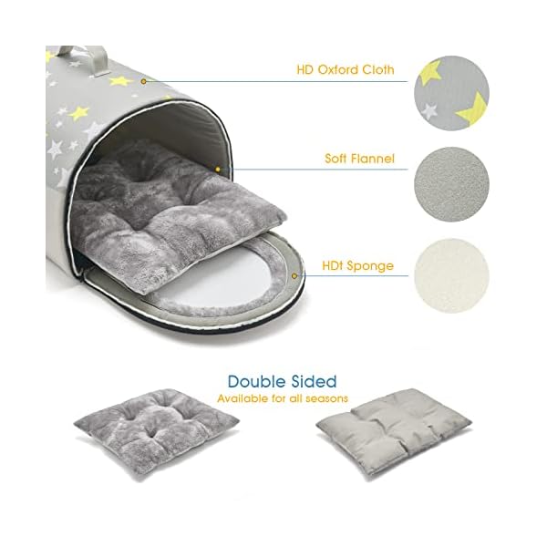 Jiupety Cozy Pet Bed House, 2 in 1 Pet House, L Size for Medium Dog, Warm Cave Sleeping Nest Bed for Cats and Dogs, Grey Jiupety Cozy Pet Bed House, 2 in 1 Pet House, L Size for Medium Dog, Warm Cave Sleeping Nest Bed for Cats and Dogs, Grey
