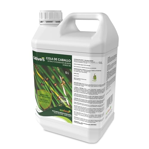 CULTIVERS Cola de caballo 5 L. Súper concentrado. Fungicida Bioestimulante Natural Preventivo y Curativo. Acción Fungicida. Sustancia Básica Refuerza el Mecanismo Defensa de las Plantas