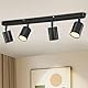 Deckenstrahler LED Schwenkbar, Deckenleuchte 4 Flammig Schwarz, GU10 Deckenlampe Spot Strahler, Wandstrahler Deckenspot, Spotlight Lampe Modern für Wohnzimmer Küchen Schlafzimmer (Ohne Leuchtmittel)