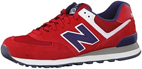 New Balance Unisex 574 V2 Lace-Up Sneaker,Red/Navy,Men 7.5 / Women 9 - 2