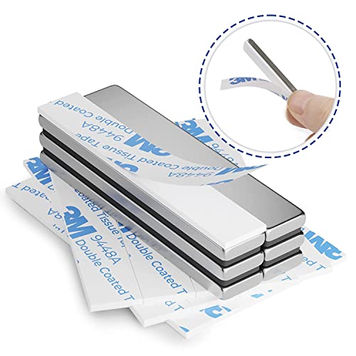 Grtard 4Pack Neodymium Magnet Bar, Powerful Bar Magnets, Magnet Strips Heavy Duty, Strong Rare Earth Magnets With Double-Sided Adhesive For Craft, Fridge, Kitchen, Office - 60 X 10 X 3 Mm #TOP2