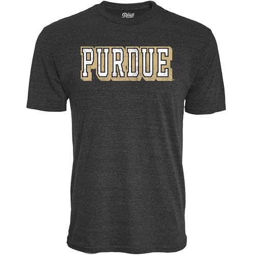 Purdue Boilermakers NCAA Officially Licensed Tri-Blend T-Shirt Vintage Prominent Black, X-Large