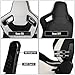 ModifyStreet [Neon Racer] Universal Main Black+White Side PVC Leather Sport Reclinable Racing Seats Pair