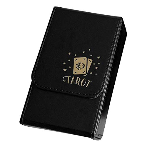 ALEOHALTER Étui à rabat en cuir synthétique pour tarot - Double couche - Noir Cover