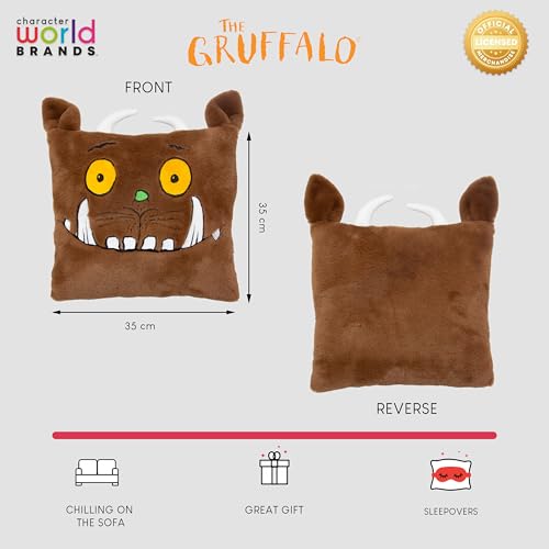 Coussin Gruffalo 35x35 cm avec oreilles 3D pour lit