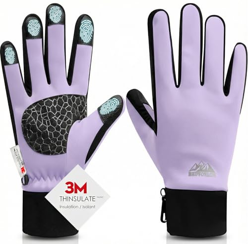 Image of Bruvoalon Winter Gloves for Women & Men, 3M Thermal Insulation, Lycra Fabric, Touchscreen, Anti-Slip