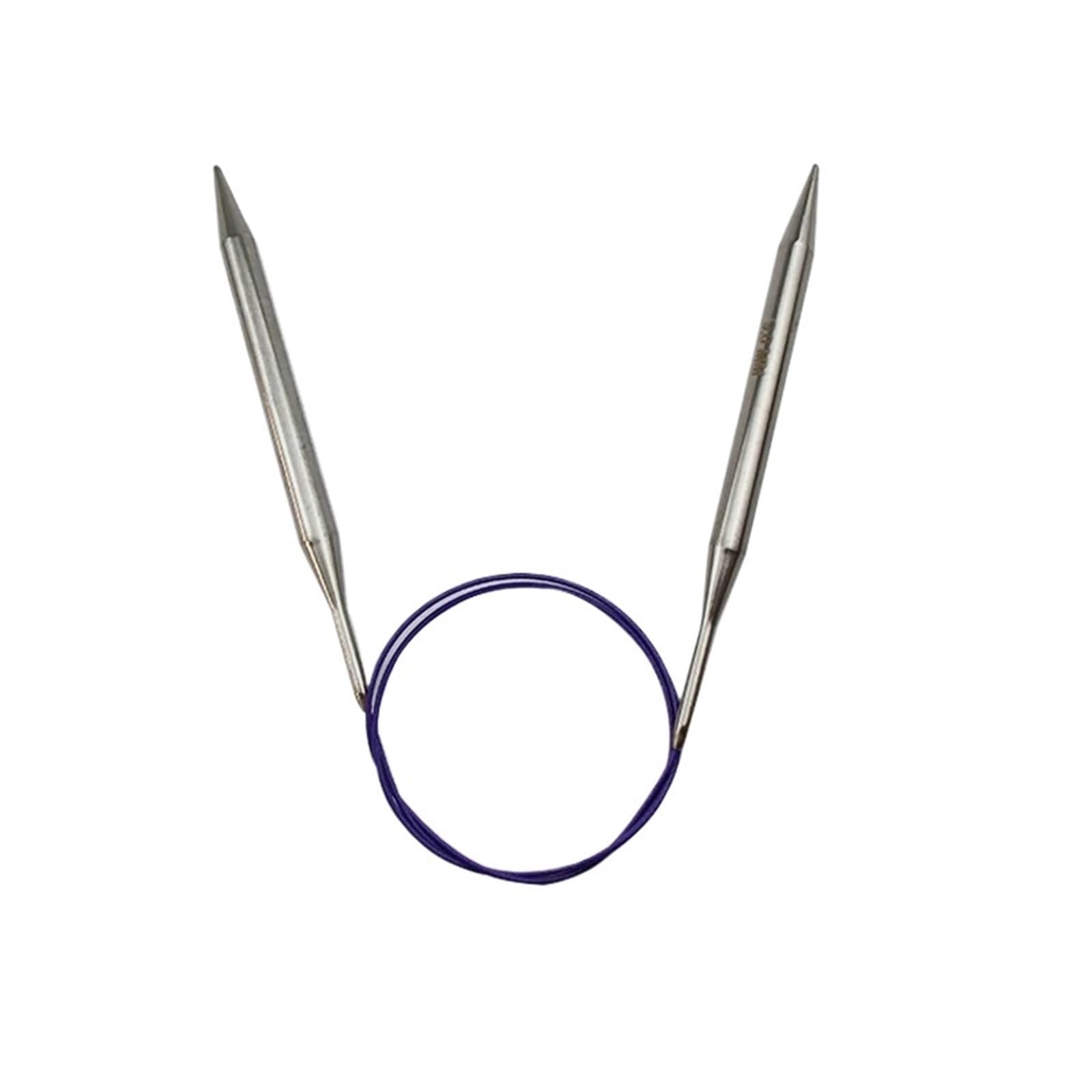 Knitting Needles 2pcs 100cm Stainless Steel Circular Needles Metal Circle Round Knitting Needle DIY Weaving Craft Crochet Hooks Set 2.25-10mm(9.0mm)