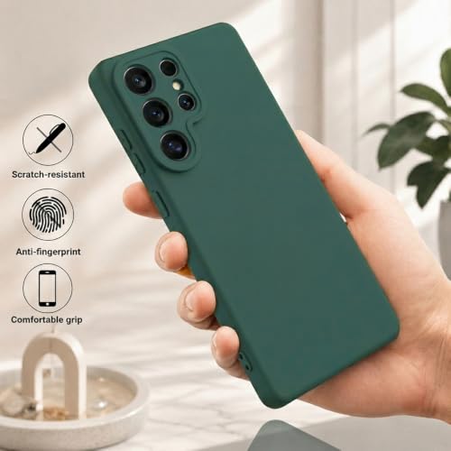 Image of Back Cover Compatible with Samsung Galaxy S26 Ultra 5G | Full Camera Protection | Premium Liquid Silicon Case | Flexible Bumper Case for Samsung Galaxy S26 Ultra 5G (Green)