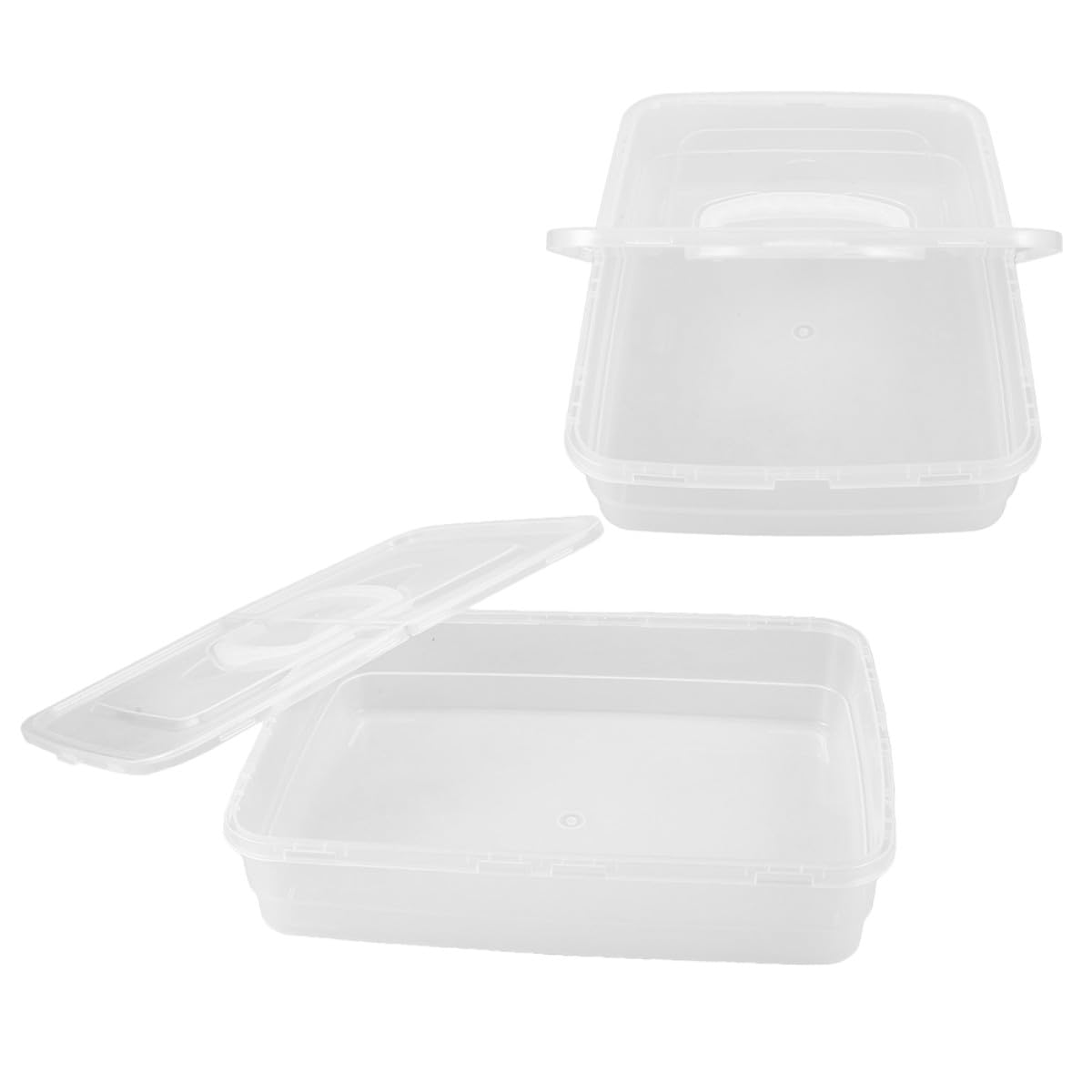 HOMSFOU Contenitore Impilabile per Lievitazione Impasto Pizza e Pane con Coperchio e Maniglia, Vassoio Traslucido per Fermentazione, Salvaspazio, per Uso Domestico e Professionale