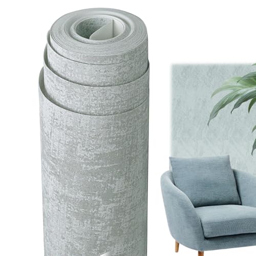 Rollo de papel tapiz adhesivo, papel de pared texturizado de hormigón a prueba de suciedad, rollo de papel pintado moderno, 920 x 53 cm, papel de pared de tela no tejida para sala de estar