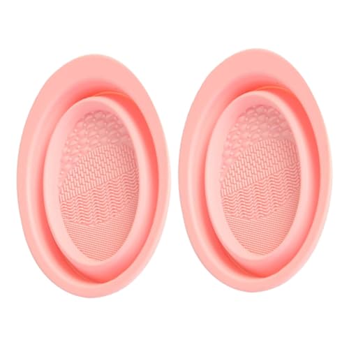 Healeved Makeup Brush Cleaning Pad Brush Rinsing Pad Cushion Silicone Folding Easy to Store for